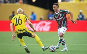 Renê, lateral do Fluminense, durante treino para o Mundial de Clubes em Nova Jersey