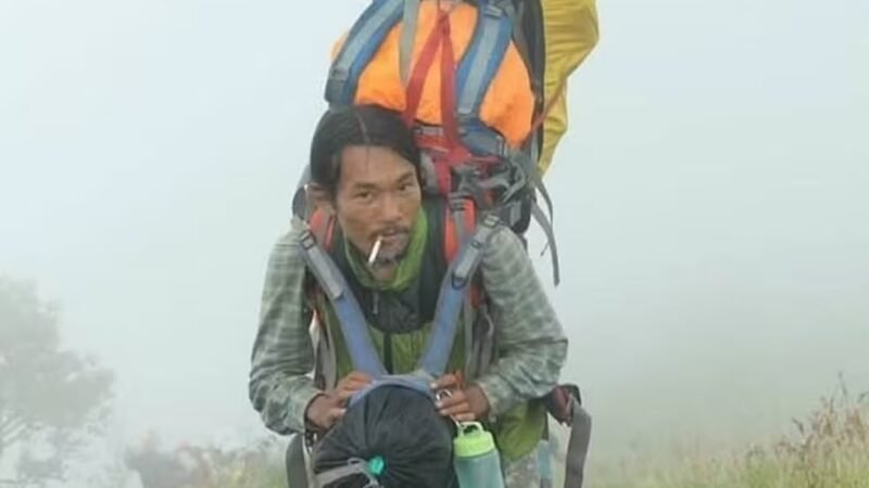 Imagem de Agam durante o resgate no Monte Rinjani