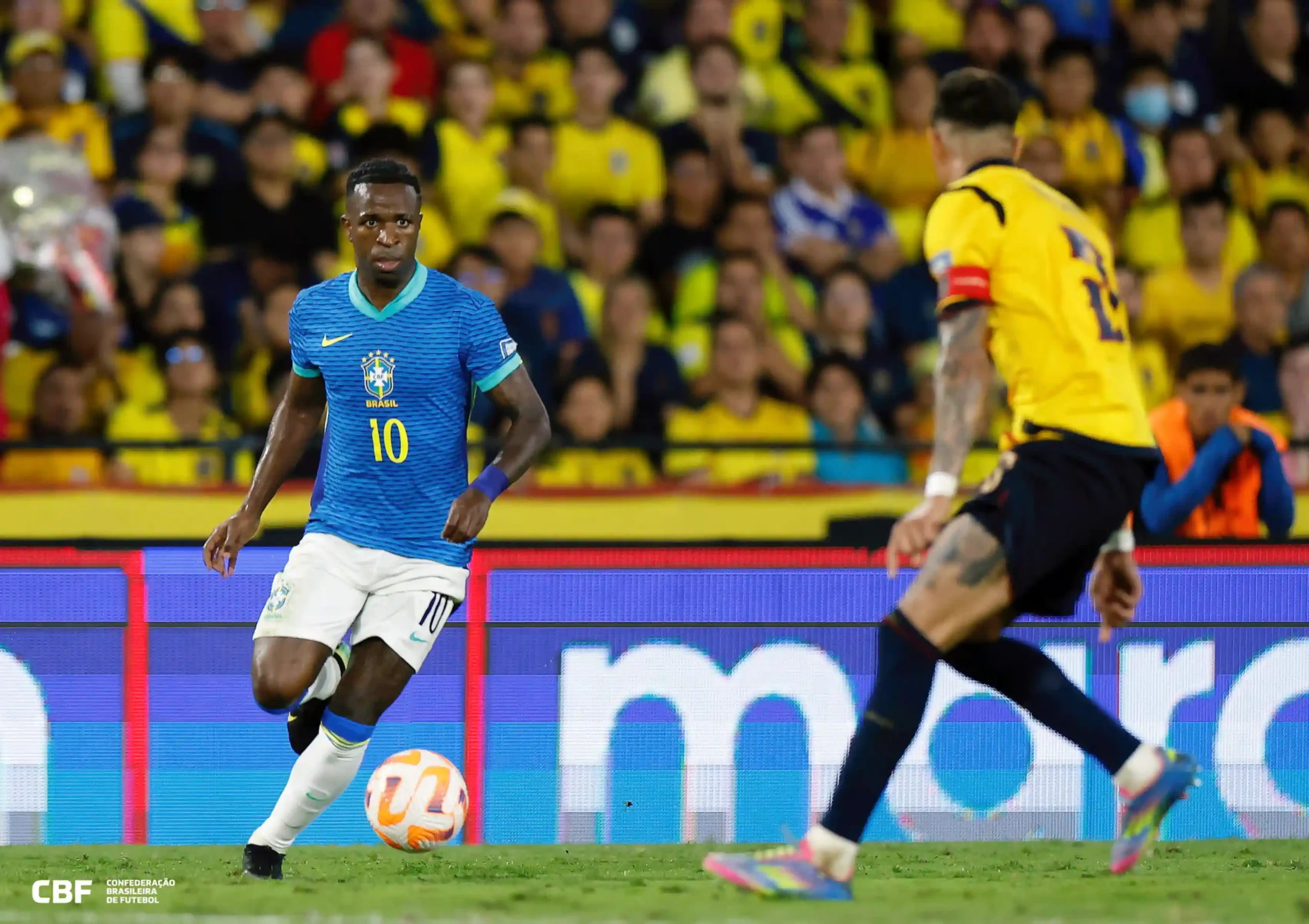 Defesa da seleção brasileira melhora com Ancelotti enquanto Vinícios Junior esteve bem marcado o jogo todo | Raphael Ribeiro/CBF