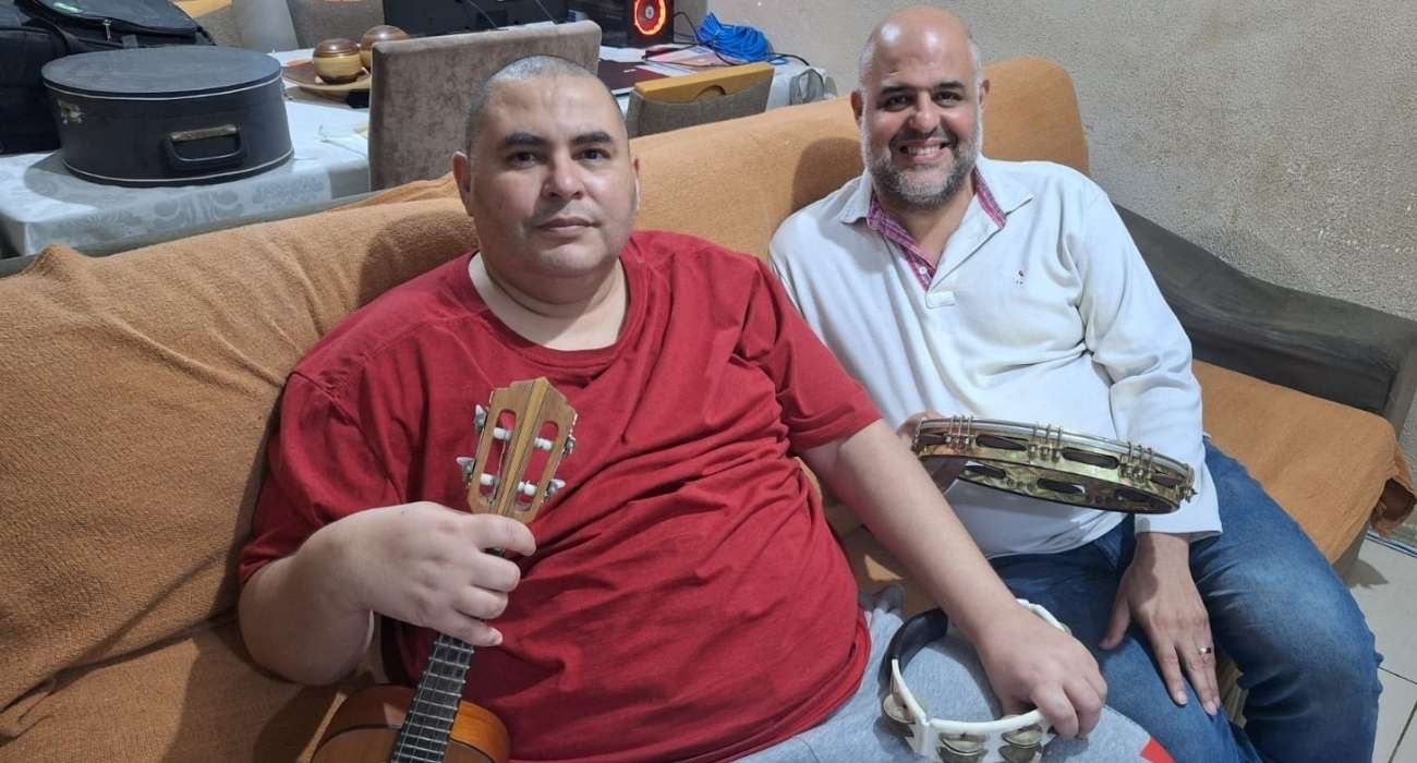 André Freitas e Rodrigo Sullivan, ainda na fase de preparativos para o samba