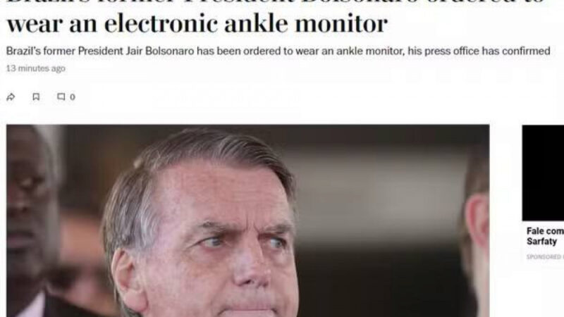 Bolsonaro sob vigilância após imposição de tornozeleira eletrônica pela Justiça