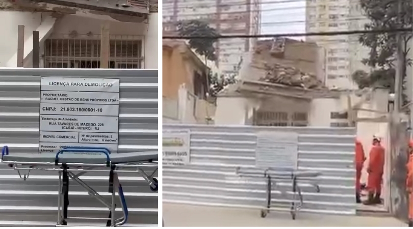 Casa desaba em Icaraí e deixa trabalhador soterrado - Vídeo