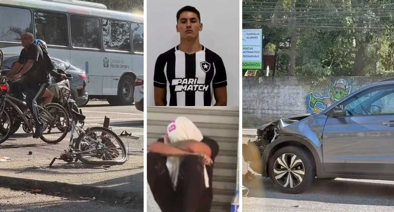 cena do acidente causado pelo atleta Luan Plácido (sem clube), ex-jogador do sub-20 do Botafogo | Reprodução
