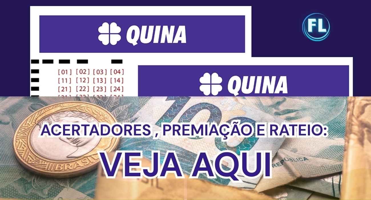 Concurso 6843 da Quina: resultado do sorteio, dezenas e premiação desta sexta-feira, 03/10