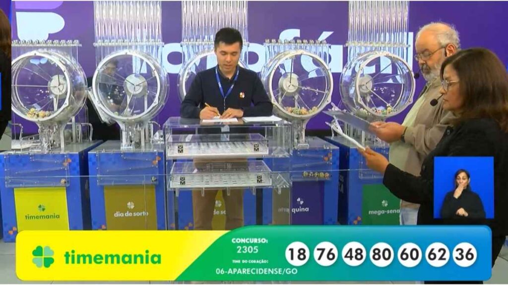 Auditores fazem a conferência do resultado do sorteio do concurso 2305 da Timemania desta quinta, 9/10, com apuração ao vivo. Confira seu jogo, veja seus números, dezenas sorteadas, premiação e apostas ganhadoras