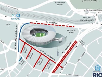 CET-Rio fará alterações no trânsito das ruas no entorno do Maracanã para o jogo Fluminense x Mirassol, no Rio de Janeiro.