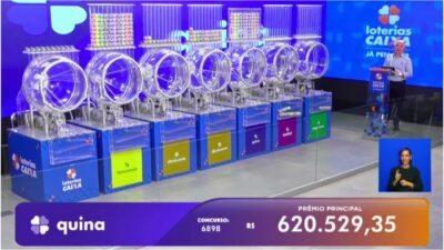 Uma ganhadora! Premiação e resultado da Quina agora, com dezenas e números sorteados no concurso 6898 de terça-feira, 09/12
