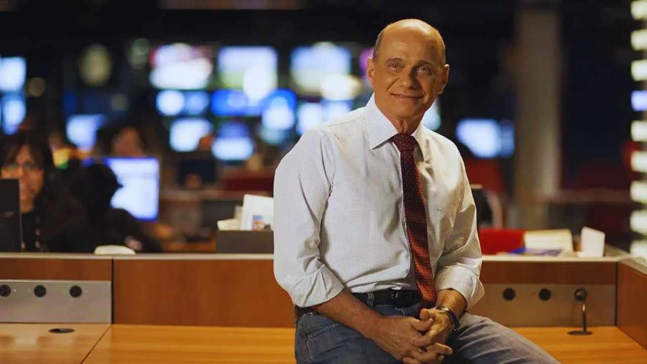 Imagem de arquivo do jornalista Ricardo Boechat nos estúdios da Band,