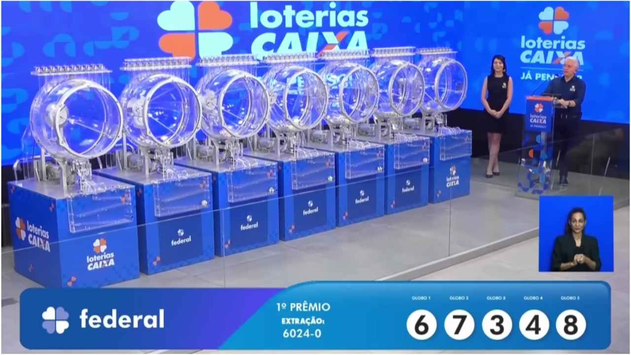 PRIMEIRO PRÊMIO — Bilhete número 67348,que saiu para a cidade de Ibaretama, estado do Ceará, emitido pela unidade lotérica Kasa da Sorte: premiação no valor de R$ 500 mil