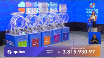 Resultado da Quina agora: números sorteados no concurso 6903, premiação, dezenas e apostas ganhadoras de segunda-feira, 15/12