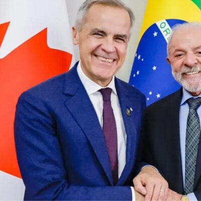 Mark Carney, Primeiro-Ministro do Canadá, e Lula, presidente do Brasil: ambos conversaram pelo telefone e combinaram a visita do canadense ao nosso país, a princípio em abril, para acelerar convênio entre o Mercosul |  Ricardo Stuckert