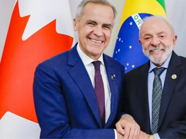 Mark Carney, Primeiro-Ministro do Canadá, e Lula, presidente do Brasil: ambos conversaram pelo telefone e combinaram a visita do canadense ao nosso país, a princípio em abril, para acelerar convênio entre o Mercosul |  Ricardo Stuckert