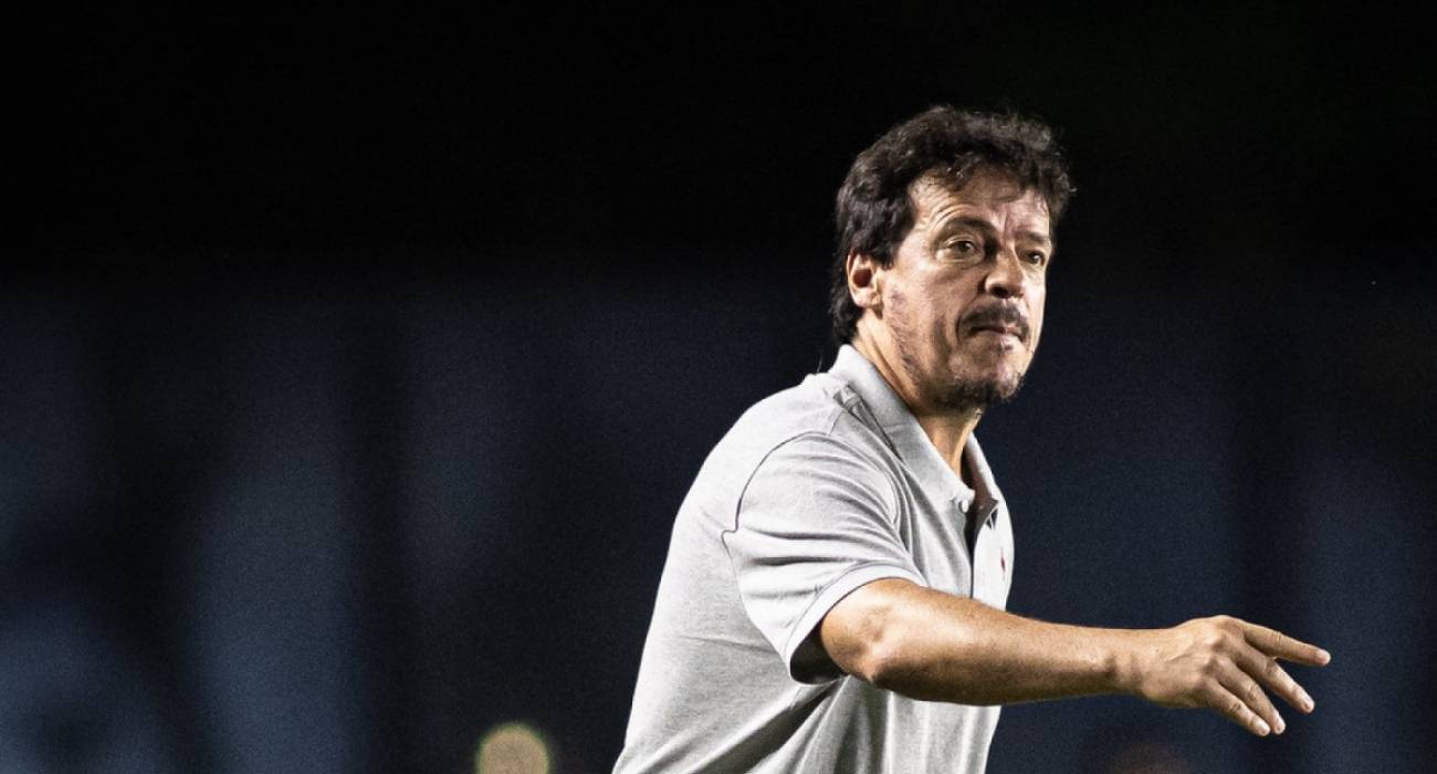 Técnico Fernando Diniz durante partida do Vasco
