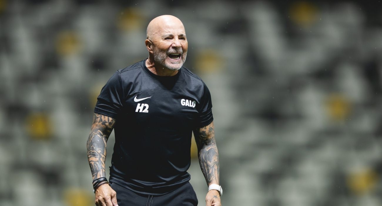 Jorge Sampaoli durante partida no comando do Atlético-MG