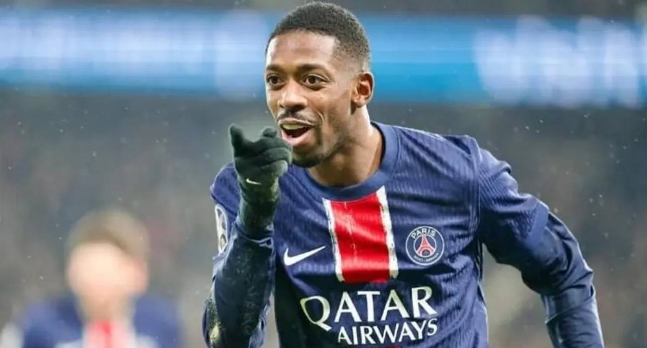 Dembele durante partida do PSG pelo Campeonato Francês