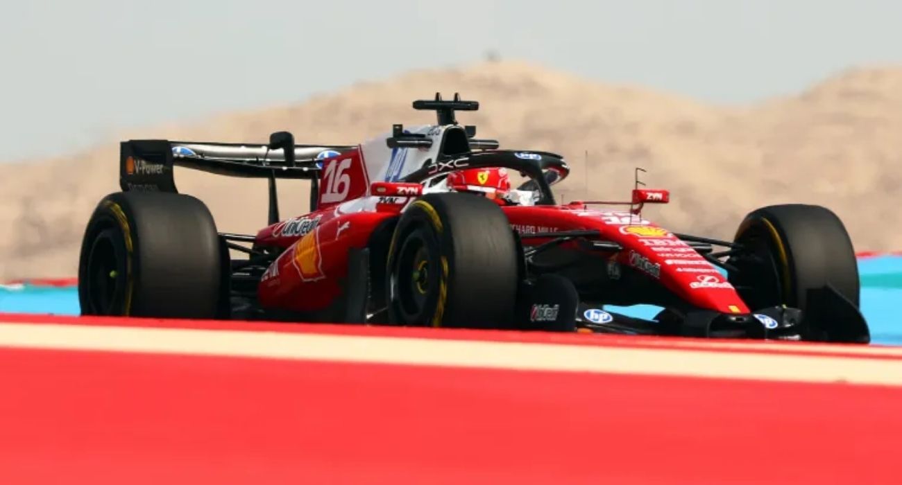 Charles Leclerc durante testes da Fórmula 1 no Bahrein