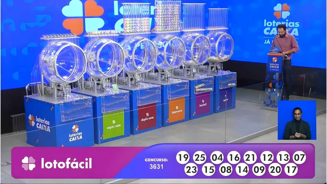 Lotofácil 3631: números sorteados e resultado desta segunda-feira, 09/03
