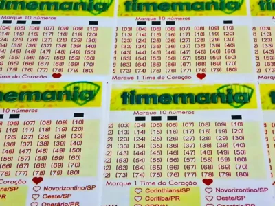 Volante da Timemania, cujo concurso 2363 acontece nesta quinta-feira, 05/03: números sorteados formam resultado enquanto apostadores  ficam na torcida pelo prêmio