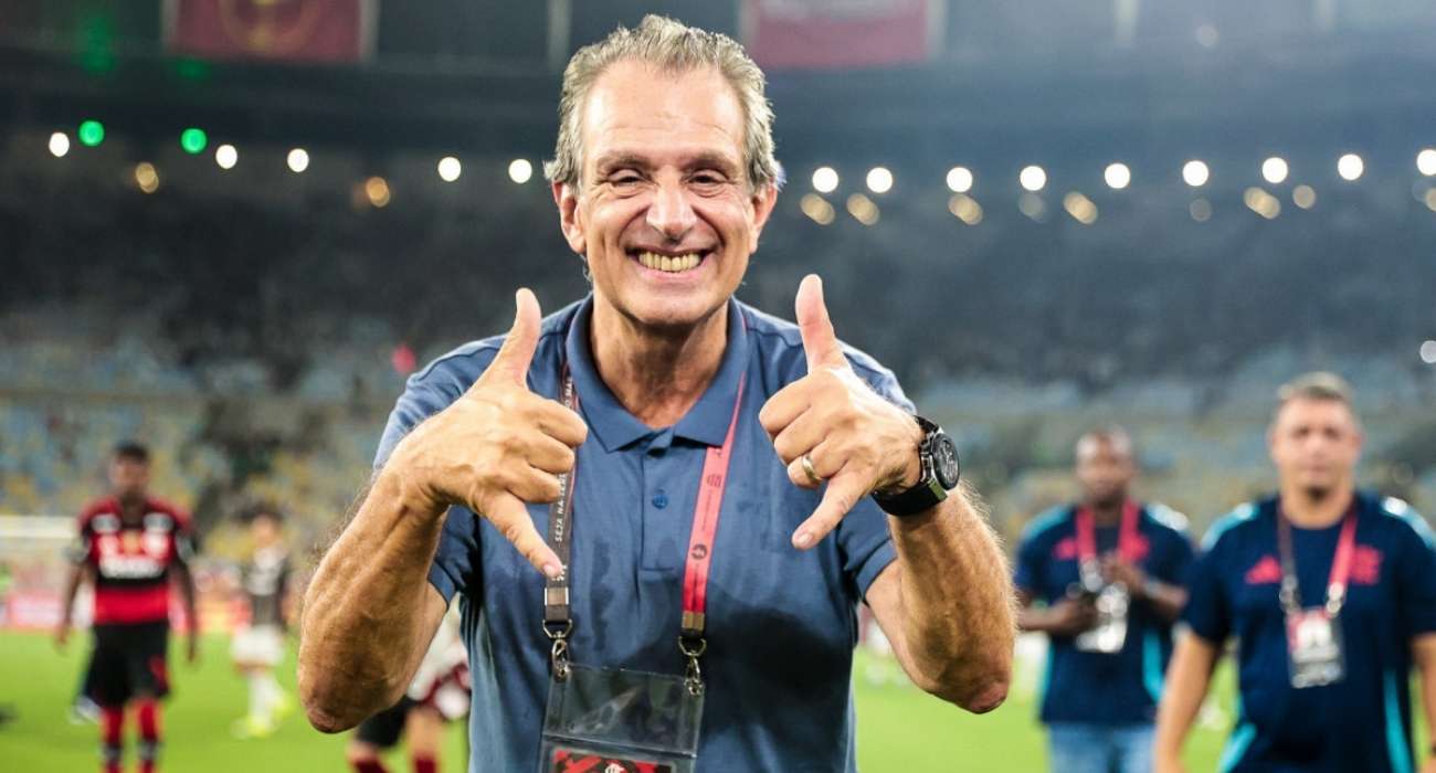 Presidente do Flamengo, Bap, durante comemoração do título carioca no Maracanã