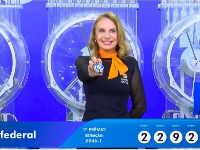 Garota da Sorte apresenta o último número da dezena de milhar do 1º prêmio do Concurso 6046 da Loteria Federal desta quarta-feira, 04/03, completando o resultado que o Folha do Leste publica agora nesta reportagem | Reprodução @CanalCaixa