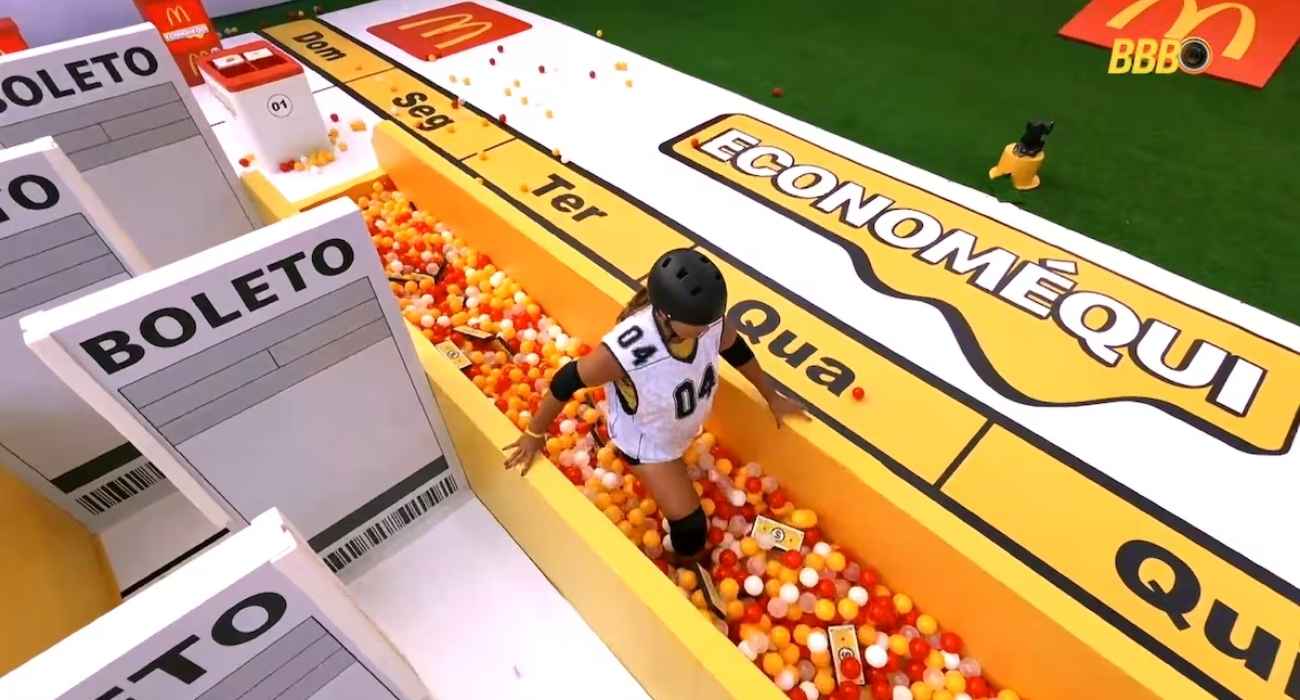 Participantes do BBB 26 disputando a Prova do Anjo