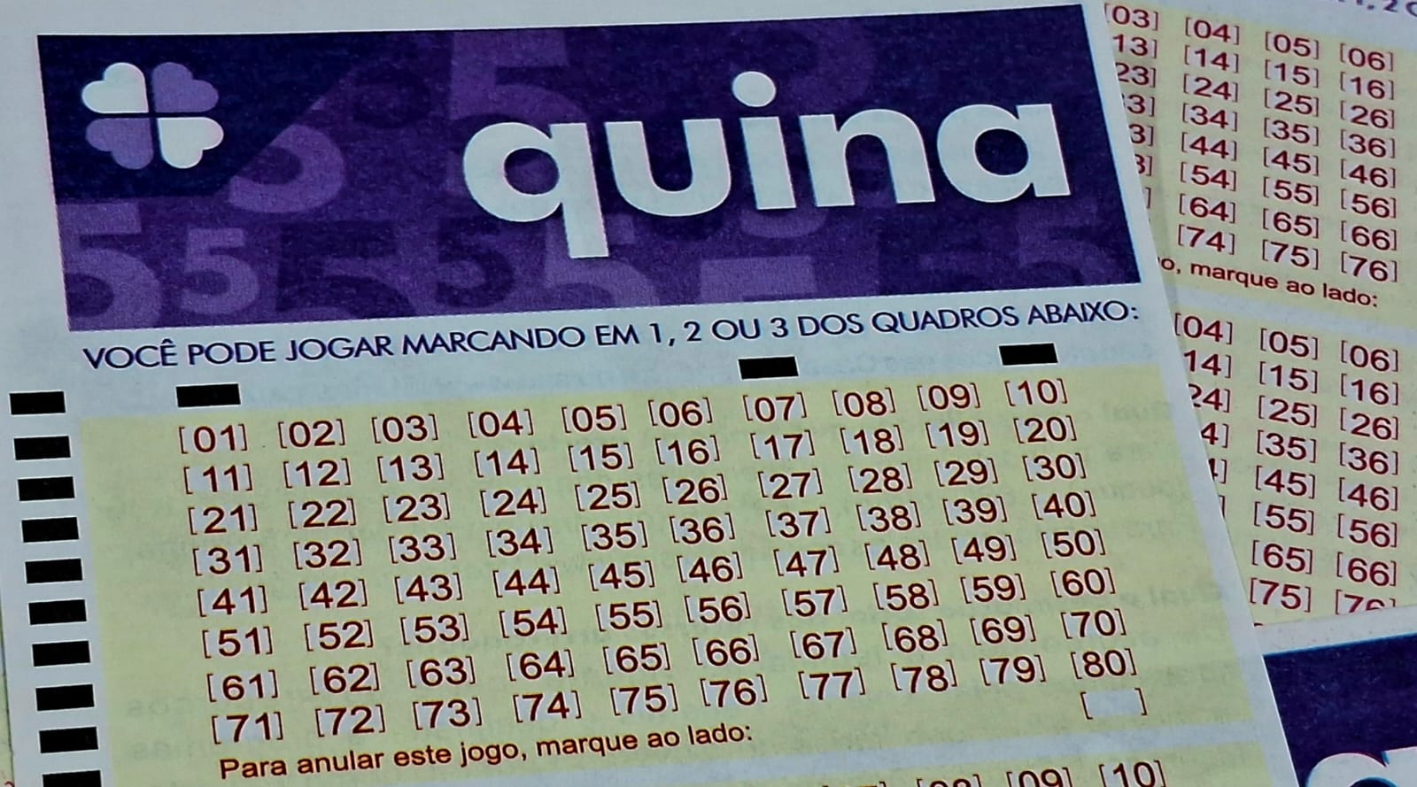 Volantes da Quina, cujo concurso 6968 acontece nesta quinta-feira, 05/03: números sorteados formam resultado enquanto apostadores ficam na torcida pelo prêmio | Enzo Carvalho