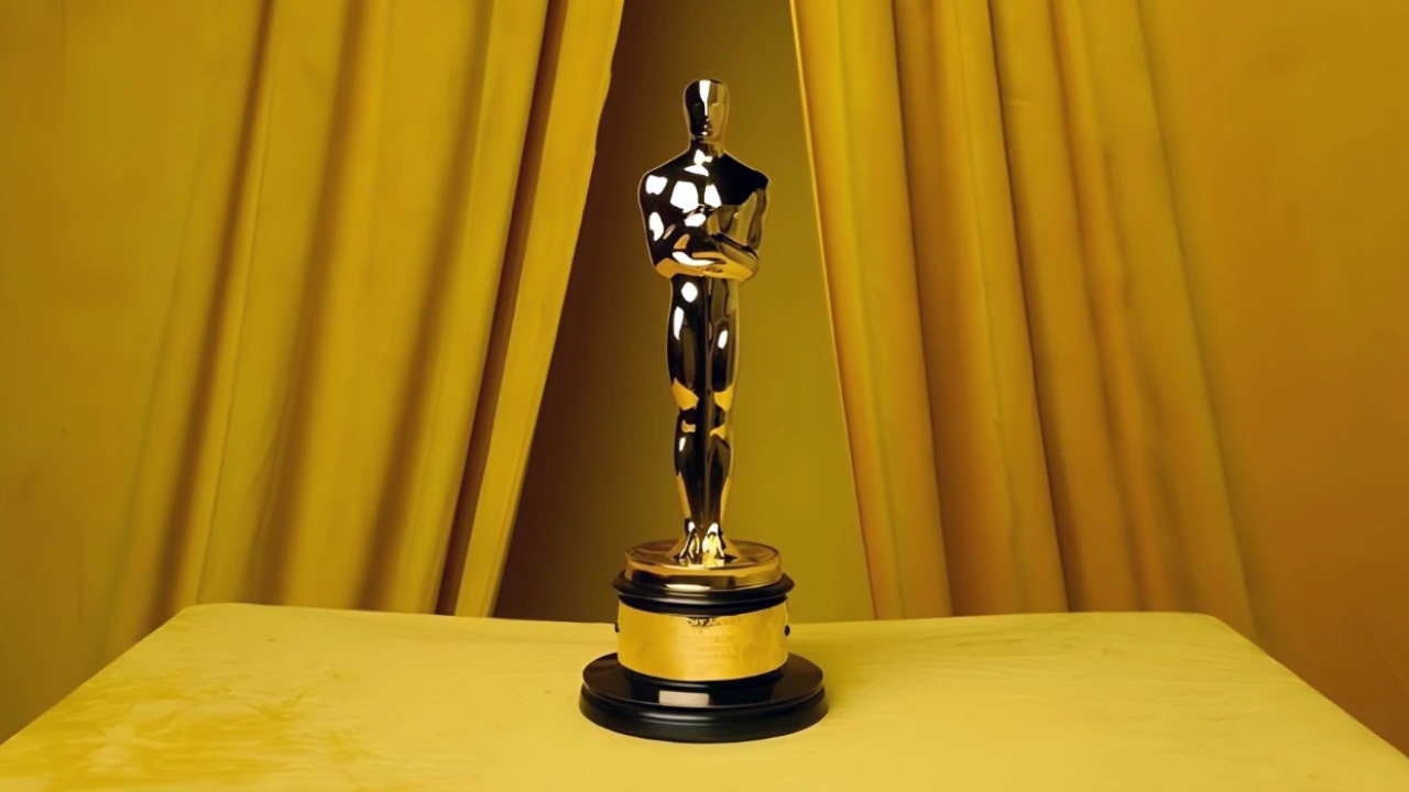 estatueta do Oscar durante cerimônia de premiação do cinema
