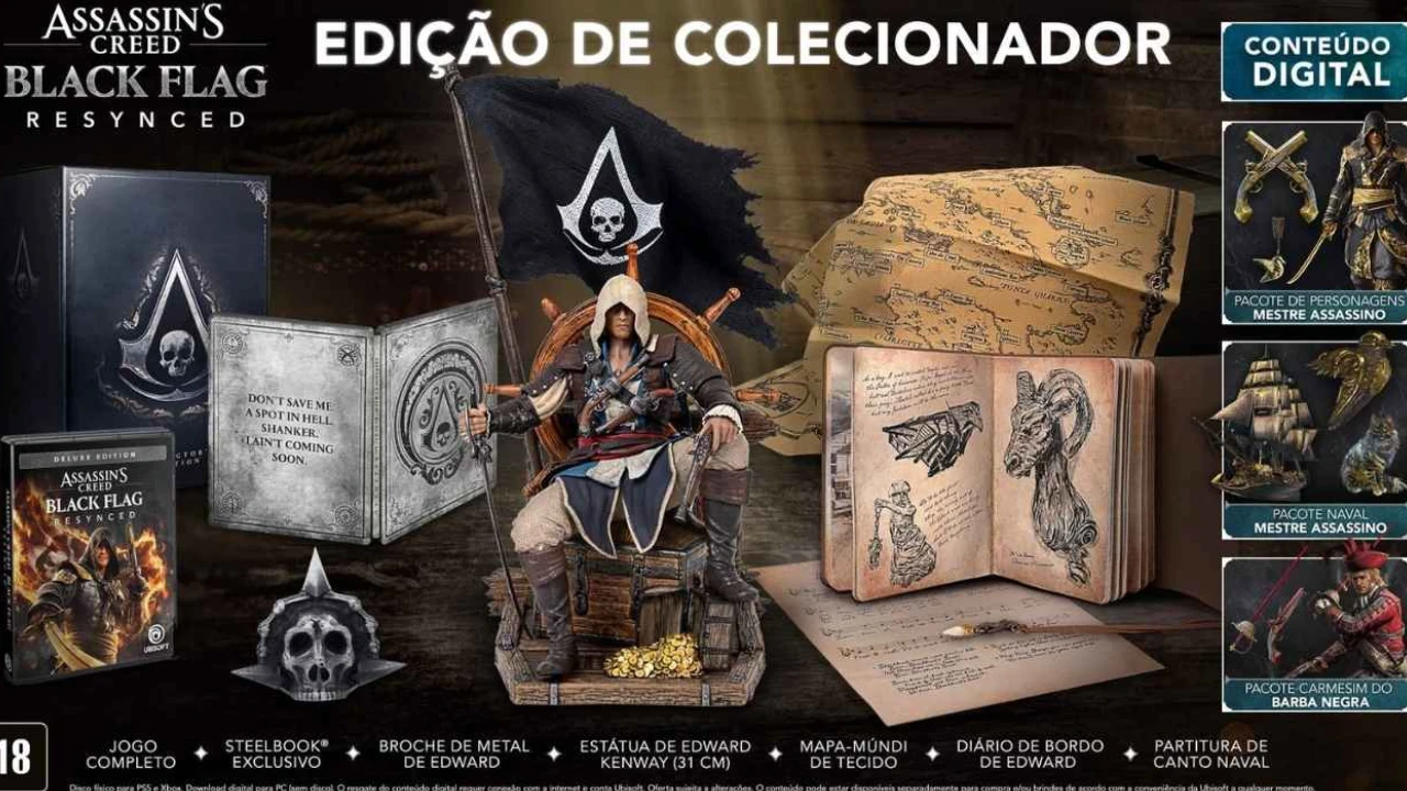 Todos os itens que vem na Edição de Colecionador do Assassin’s Creed Black Flag Resynced