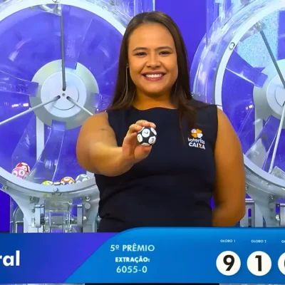 Resultado do concurso 6055 da Loteria Federal 6055, correspondente à "Extração Quartou", com todos os prêmios de quarta-feira, 08/04.