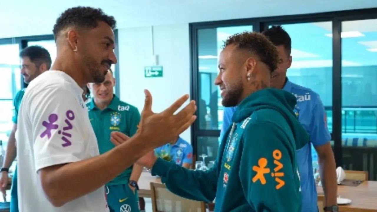 Neymar durante treinamento da Seleção Brasileira antes da Copa do Mundo