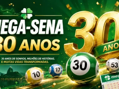 Resultado da Mega-Sena 30 anos: números sorteados no concurso 3010, premiação, dezenas e apostas ganhadoras deste domingo, 24/05 | arte Folha do Leste
