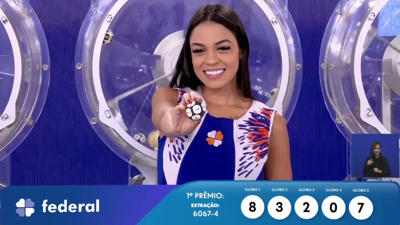 Resultado completo e prêmios do concurso 6067 da Loteria Federal, referente à Extração Quartou — quarta-feira, 20/05