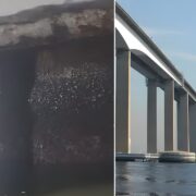 Vídeo viral mostrou pilar da Ponte Rio-Niterói; Ecovias Ponte afirma que elemento está desativado e monitorado.