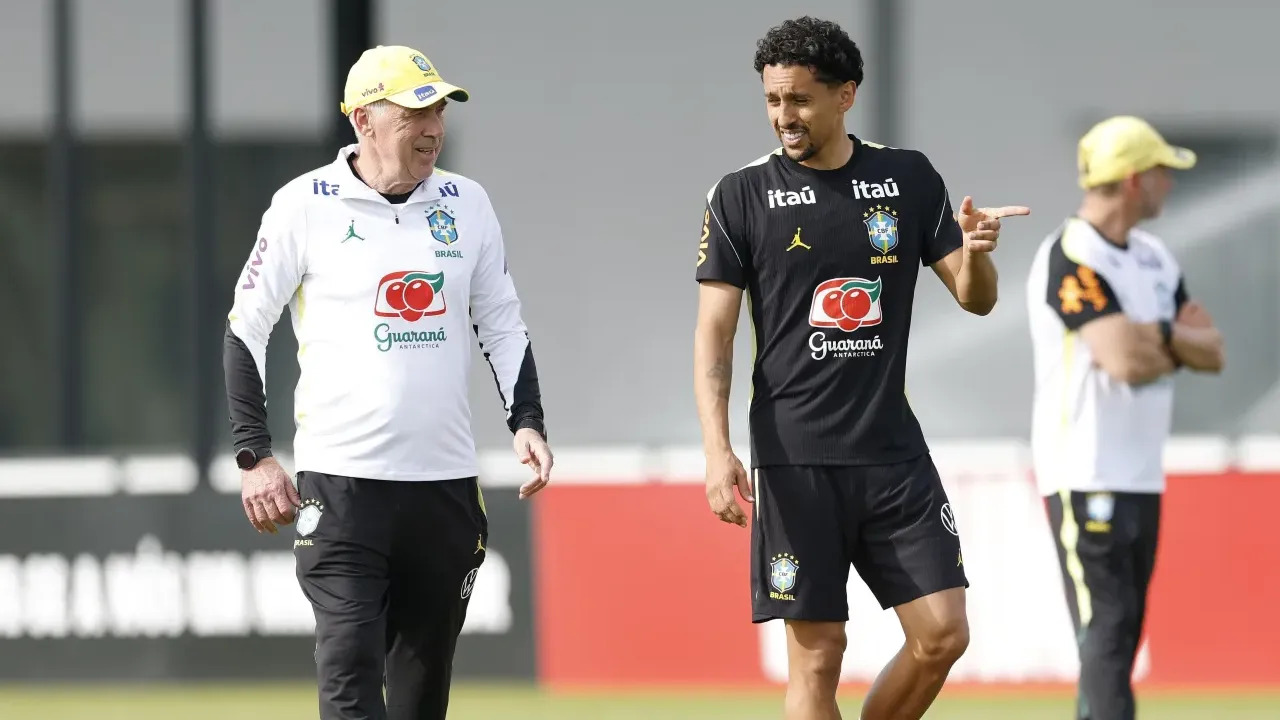 Jogadores da Seleção Brasileira treinam antes de Brasil x Egito, amistoso preparatório para a Copa do Mundo de 2026