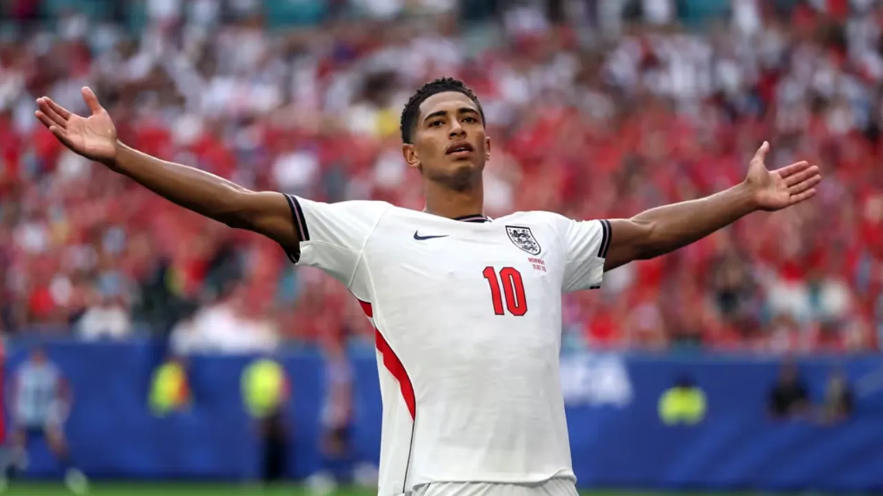 Jude Bellingham comemora gol pela Inglaterra na Copa do Mundo de 2026