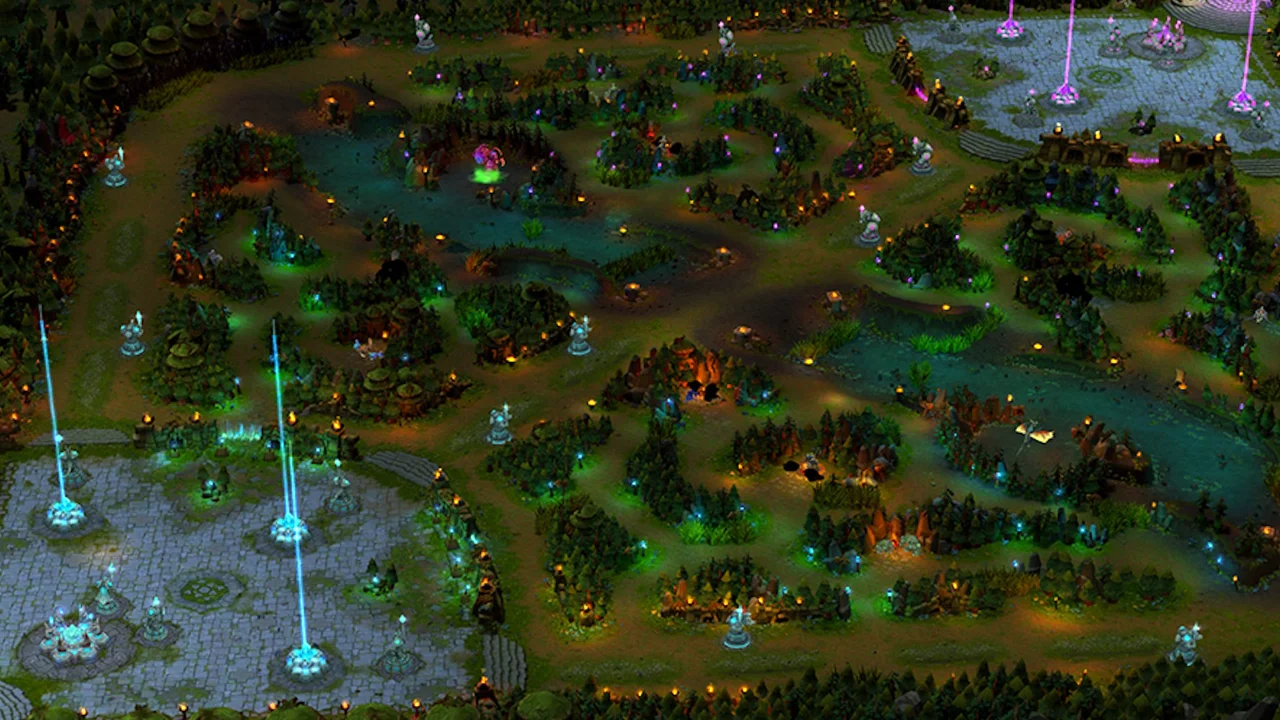 Mapa clássico de Summoner’s Rift em toda sua glória Mapa clássico de Summoner’s Rift em toda sua glória