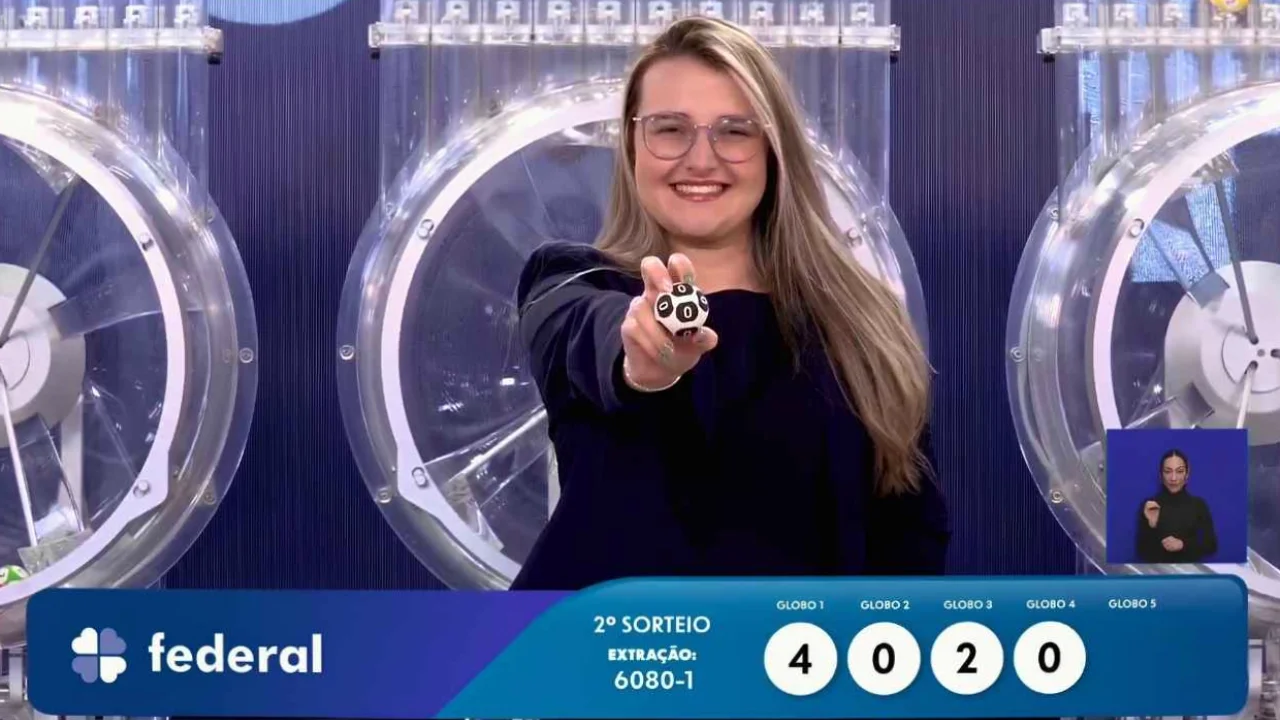 Resultado completo e prêmios do concurso 6080 da Loteria Federal, referente à Extração de sábado, 04/07, com todas as dezenas de milhar do 1º, 2º, 3º, 4º, 5º prêmio.