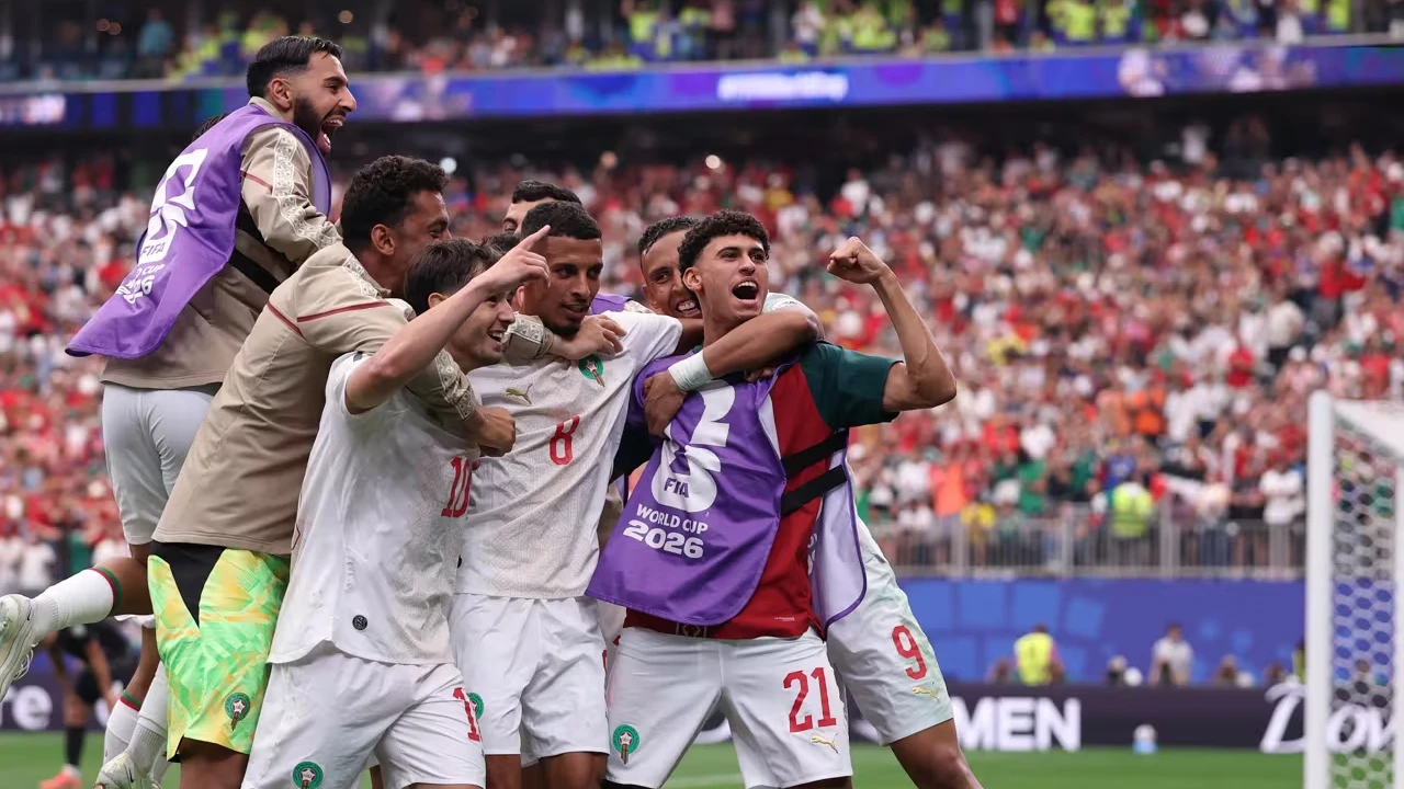 Ounahi comemora um dos gols de Marrocos na vitória contra o Canadá pela Copa do Mundo