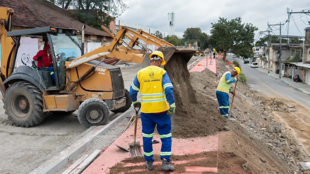 Obras do MUVI em São Gonçalo mostram ciclovia em construção no Jardim Catarina