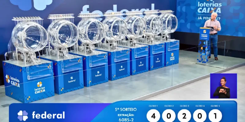 Imagem mostra Espaço da Sorte, local onde ocorreu o sorteio do Resultado completo do concurso 6085 da Loteria Federal, referente à Extração de quarta-feira, 22/07, com todas as dezenas de milhar do 1º, 2º, 3º, 4º, 5º prêmios