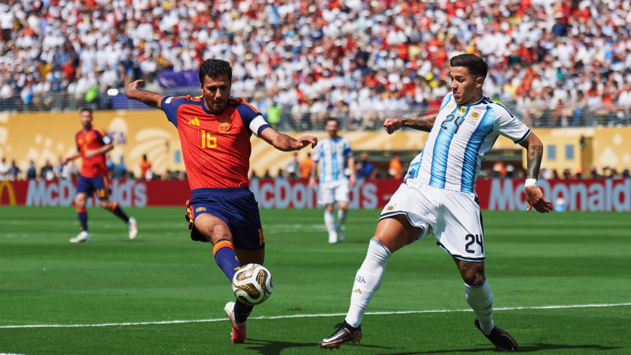 Ferran Torres comemora o gol que definiu o resultado de Espanha e Argentina na final da Copa do Mundo de 2026 Ferran Torres comemora o gol que definiu o resultado de Espanha e Argentina na final da Copa do Mundo de 2026