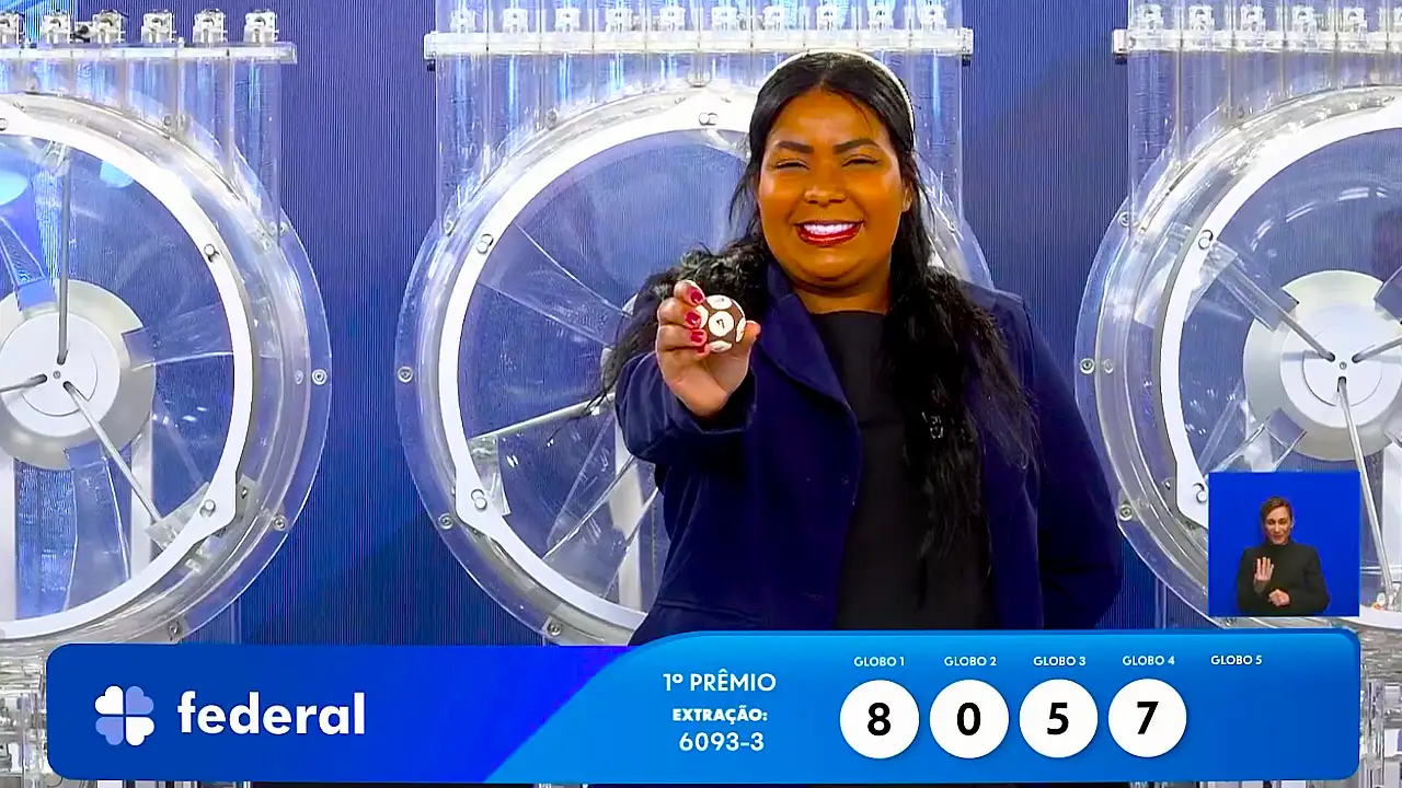 Resultado completo do sorteio e prêmios do concurso 6093 da Loteria Federal, referente à Extração de quarta-feira, 19/08, com todas as dezenas de milhar do 1º, 2º, 3º, 4º, 5º prêmio