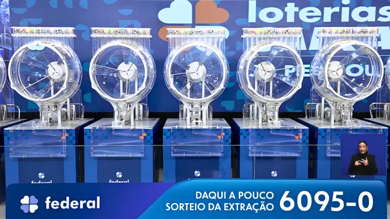 Resultado completo do sorteio e prêmios do concurso 6095 da Loteria Federal, referente à Extração de quarta-feira, 26/08, com todas as dezenas de milhar do 1º, 2º, 3º, 4º, 5º prêmio