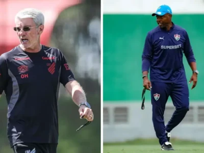 Treinadores de Athletico-PR e Fluminense antes do confronto pelo Campeonato Brasileiro