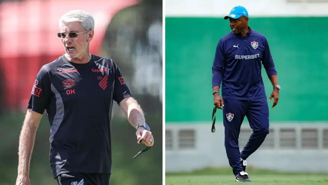 Treinadores de Athletico-PR e Fluminense antes do confronto pelo Campeonato Brasileiro