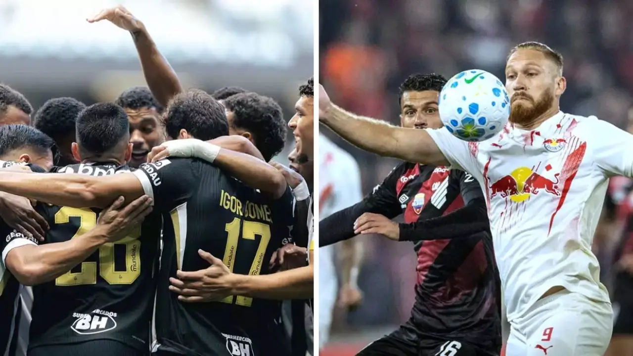 Jogadores de Atlético-MG e Red Bull Bragantino durante confronto pela Copa Sul-Americana Jogadores de Atlético-MG e Red Bull Bragantino durante confronto pela Copa Sul-Americana