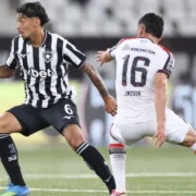 Jogadores de Botafogo e Athletico-PR durante partida no Estádio Nilton Santos
