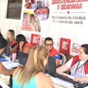 Atendimento do Cadastro Único em mutirão no CRAS Região Oceânica, em Ponta Negra, Maricá