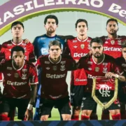 Jogadores do Flamengo comemoram durante partida do Campeonato Brasileiro de 2026