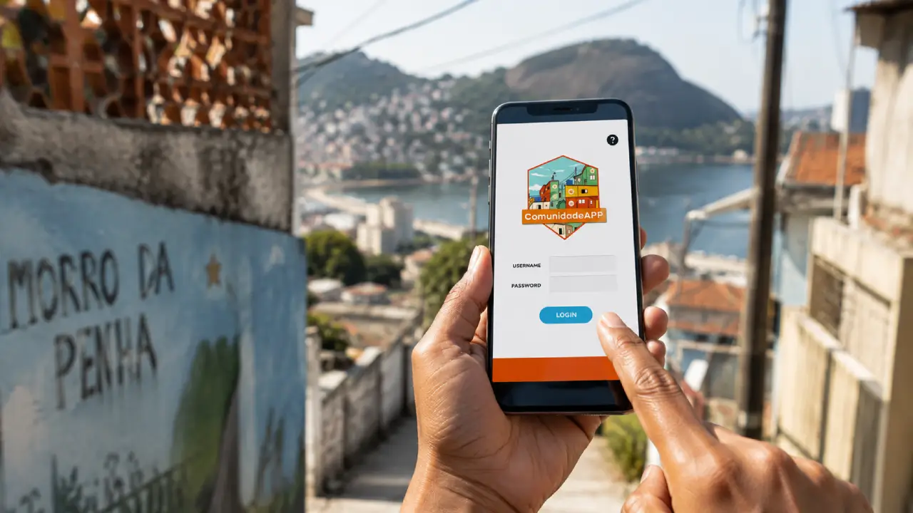 Imagem de apoio para reportagem sobre o Comunidade App, ferramenta criada no Morro da Penha para comprovantes, correspondências, cursos, empreendedorismo e dados comunitários